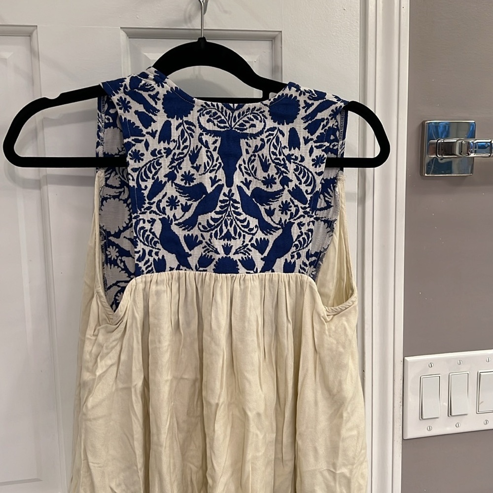 Judith March Embroidered Tassel Mini Swing Dress Sleeveless Tank - Picture 6 of 7